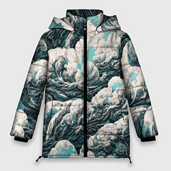 Куртка зимняя женская Облачные узоры, цвет: 3D-светло-серый