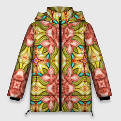 Куртка зимняя женская Объемный калейдоскоп с узорами, цвет: 3D-светло-серый