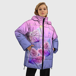 Куртка зимняя женская BTS красивые бабочки, цвет: 3D-светло-серый — фото 2