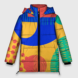 Женская зимняя куртка Геометрические разноцветные фигуры