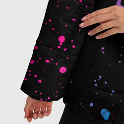 Куртка зимняя женская The Offspring - neon gradient: надпись, символ, цвет: 3D-черный — фото 2