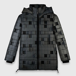 Куртка зимняя женская Пиксельный объёмный паттерн, цвет: 3D-черный