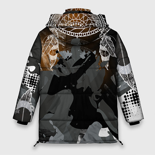 Женская зимняя куртка В стиле бохо / 3D-Светло-серый – фото 2
