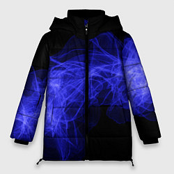 Куртка зимняя женская Синяя звуковая волна, цвет: 3D-черный