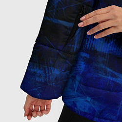Куртка зимняя женская Однотонный черный и темно синий гранжевый градиент, цвет: 3D-светло-серый — фото 2