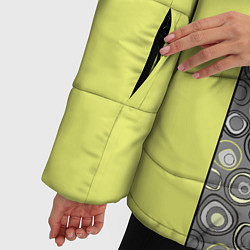 Куртка зимняя женская Абстрактный узор с неоновыми вставками, цвет: 3D-черный — фото 2