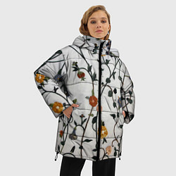 Куртка зимняя женская Каменные цветы, цвет: 3D-светло-серый — фото 2