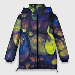 Куртка зимняя женская Неоновые светящиеся камни, цвет: 3D-светло-серый