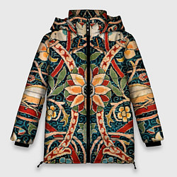 Куртка зимняя женская Ковер с птицами, цвет: 3D-светло-серый