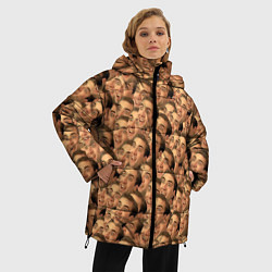 Куртка зимняя женская Николас Кейдж мем, цвет: 3D-черный — фото 2