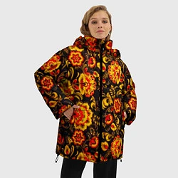 Куртка зимняя женская Хохлома роспись, цвет: 3D-черный — фото 2