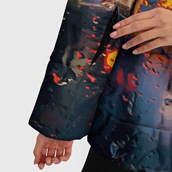 Куртка зимняя женская Город через дождевое стекло, цвет: 3D-красный — фото 2