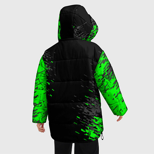 Женская зимняя куртка Билли Айлиш зелёная краска / 3D-Красный – фото 4