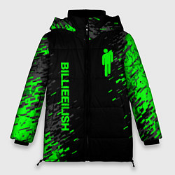 Женская зимняя куртка Билли Айлиш зелёная краска