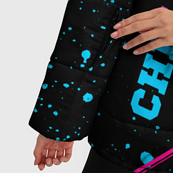 Куртка зимняя женская Chelsea - neon gradient: надпись, символ, цвет: 3D-черный — фото 2
