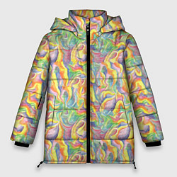 Женская зимняя куртка Акварель нежные лепестки