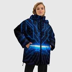 Куртка зимняя женская Цифровые молнии, цвет: 3D-красный — фото 2