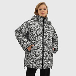 Куртка зимняя женская Надпись краской, цвет: 3D-светло-серый — фото 2