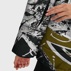 Куртка зимняя женская Абстракция мазки цветной краски графика, цвет: 3D-черный — фото 2