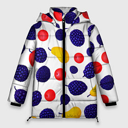 Куртка зимняя женская Ягодки и фрукты, цвет: 3D-черный