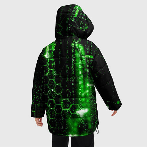 Женская зимняя куртка Зелёный программный код / 3D-Красный – фото 4
