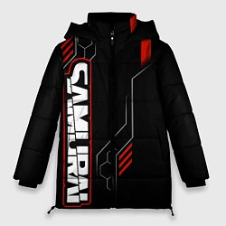 Куртка зимняя женская Samurai - Красный техно - Киберпанк, цвет: 3D-черный