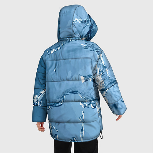 Женская зимняя куртка Водные подтёки на стекле / 3D-Светло-серый – фото 4