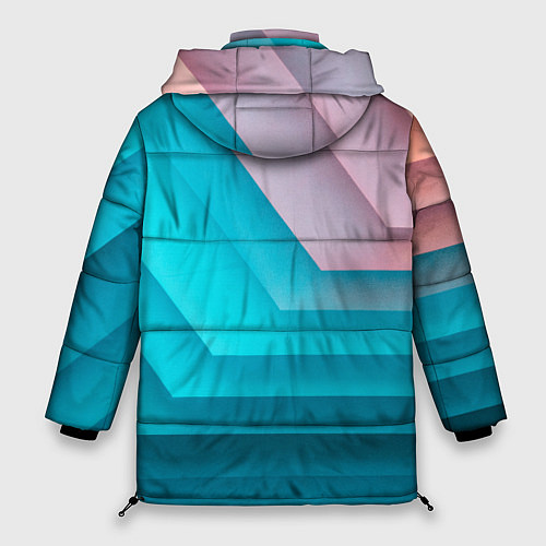 Женская зимняя куртка Геометрические переливающиеся углы / 3D-Светло-серый – фото 2