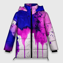 Куртка зимняя женская Акварельные потеки, цвет: 3D-черный