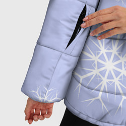 Куртка зимняя женская Снежинок узоры, цвет: 3D-черный — фото 2