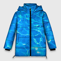 Куртка зимняя женская Абстрактные волны бассейна - текстура, цвет: 3D-черный
