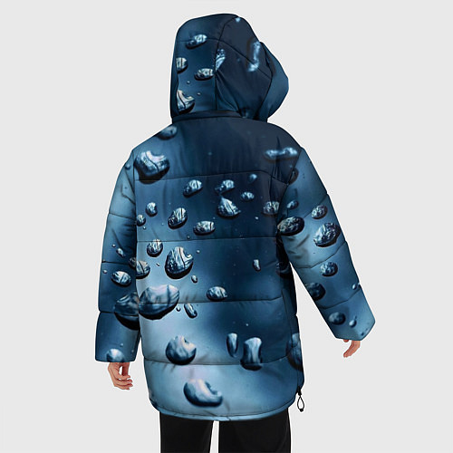 Женская зимняя куртка Капли воды на матовом стекле - текстура / 3D-Красный – фото 4