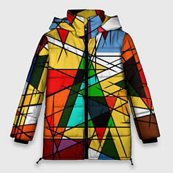Куртка зимняя женская Грубый абстрактный фон, цвет: 3D-красный