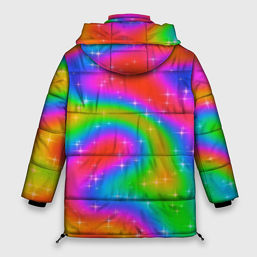 Женская зимняя куртка Световые блики на радужном фоне / 3D-Светло-серый – фото 2