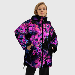 Куртка зимняя женская Цветочки арт, цвет: 3D-красный — фото 2