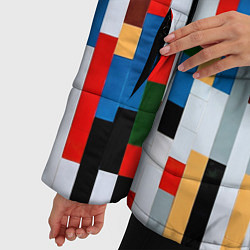 Куртка зимняя женская Геометрическое множество разноцветных блоков, цвет: 3D-черный — фото 2