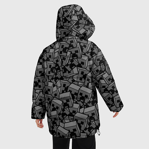 Женская зимняя куртка Головы криперов - Майнкрафт - ЧБ / 3D-Светло-серый – фото 4