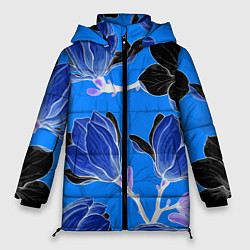 Куртка зимняя женская Растительная композиция - минимализм, цвет: 3D-красный