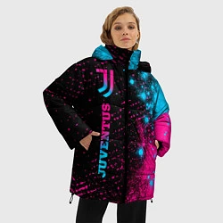 Куртка зимняя женская Juventus - neon gradient: по-вертикали, цвет: 3D-черный — фото 2
