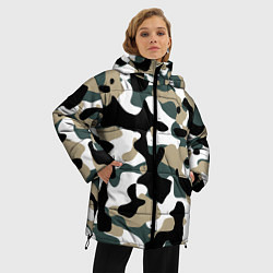 Куртка зимняя женская Камуфляж Snow - Trees - Shrubs, цвет: 3D-черный — фото 2