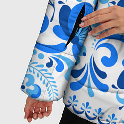 Куртка зимняя женская РОССИЯ голубой узор, цвет: 3D-красный — фото 2