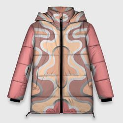 Куртка зимняя женская Цветные полосы графика, цвет: 3D-светло-серый