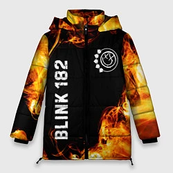 Куртка зимняя женская Blink 182 и пылающий огонь, цвет: 3D-черный