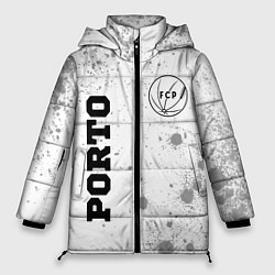 Куртка зимняя женская Porto sport на светлом фоне: надпись, символ, цвет: 3D-черный