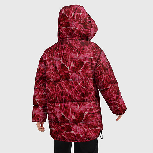 Женская зимняя куртка Красный лёд - текстура / 3D-Красный – фото 4