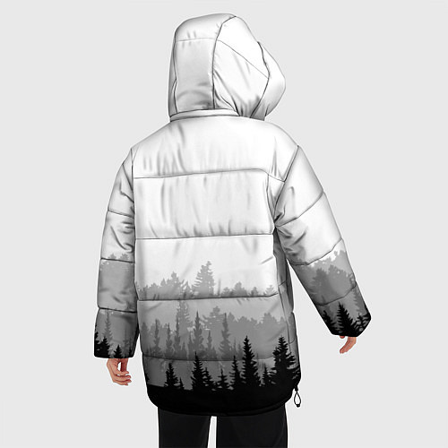 Женская зимняя куртка Птицы над лесом / 3D-Светло-серый – фото 4