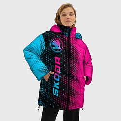 Куртка зимняя женская Skoda - neon gradient: по-вертикали, цвет: 3D-черный — фото 2