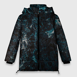 Куртка зимняя женская Синий мрамор с прожилками, цвет: 3D-черный