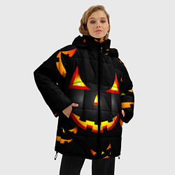 Куртка зимняя женская Забавная рожица, цвет: 3D-черный — фото 2