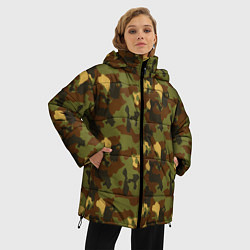 Куртка зимняя женская Камуфляж осень плетёный, цвет: 3D-черный — фото 2